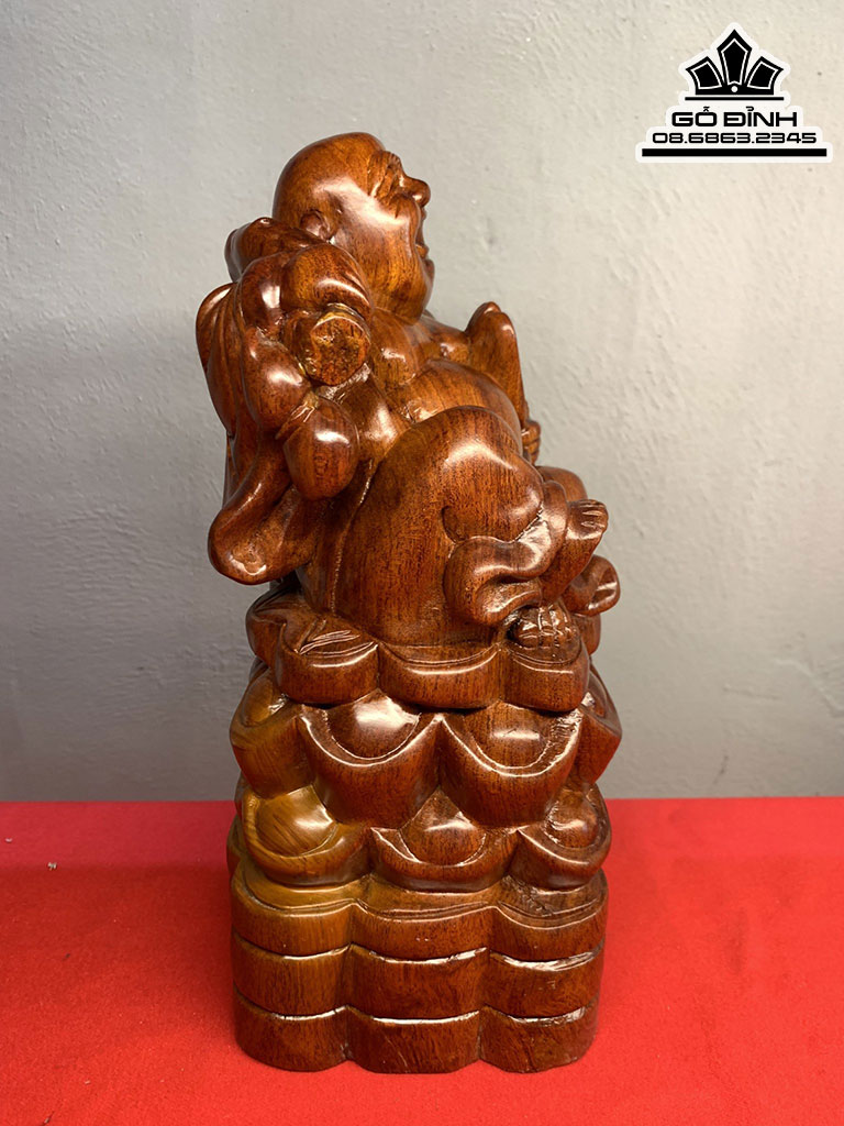 Tượng Phật Di Lặc Gỗ Hương Cao 30 Ngang 16 Sâu 13 (cm) 0