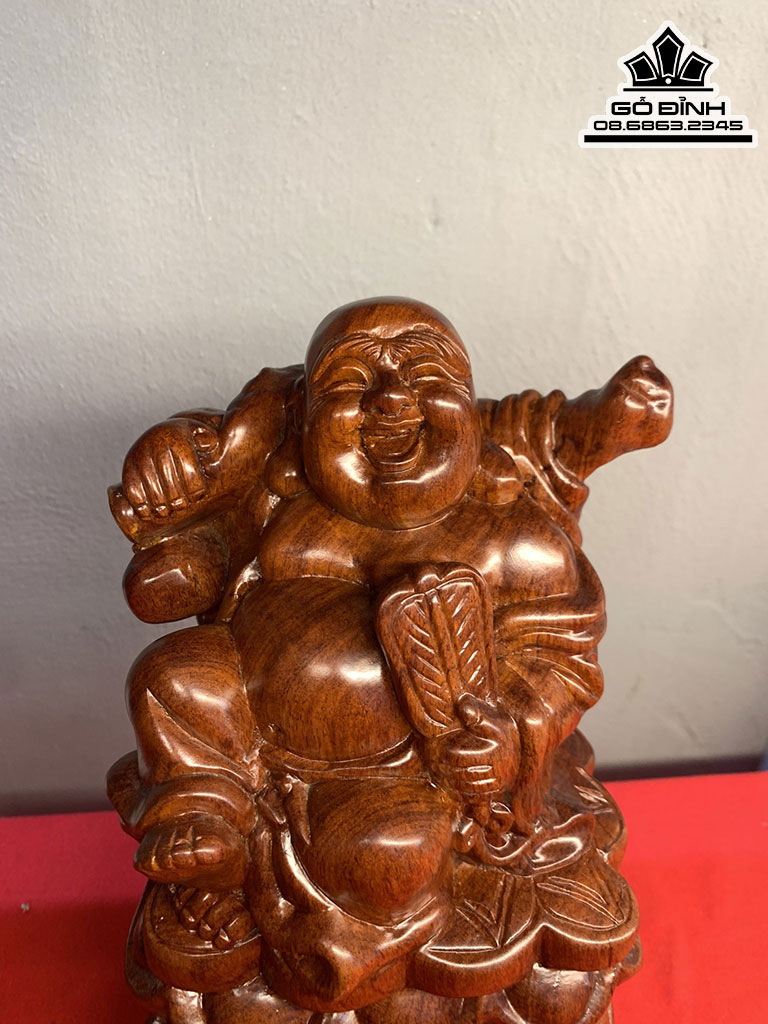 Tượng Phật Di Lặc Gỗ Hương Cao 30 Ngang 16 Sâu 13 (cm) 3