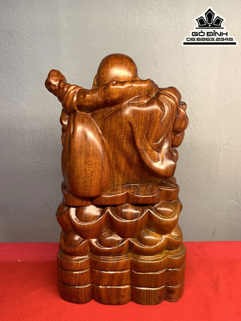 Tượng Phật Di Lặc Gỗ Hương Cao 30 Ngang 16 Sâu 13 (cm) 4