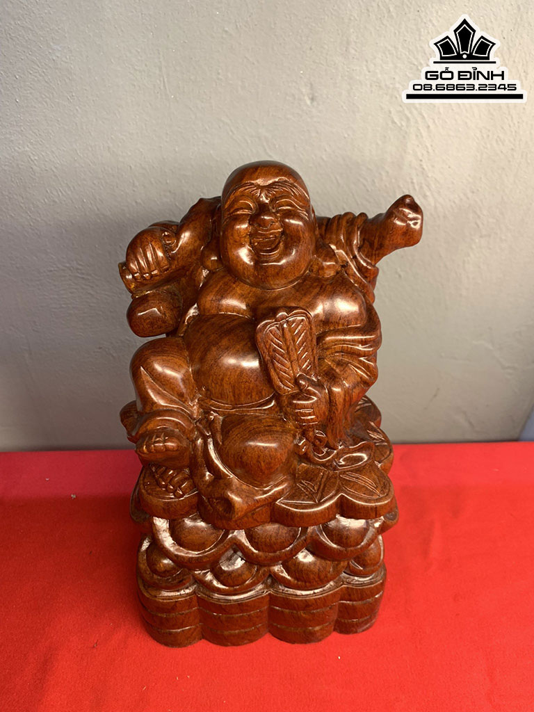 Tượng Phật Di Lặc Gỗ Hương Cao 30 Ngang 16 Sâu 13 (cm) 5