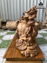 Tượng Phật Di Lặc Bát Phúc Ngồi Bao Tiền Củ Sâm Gỗ Bách Xanh Cao 28 Ngang 89 Sâu 32 (cm) 1