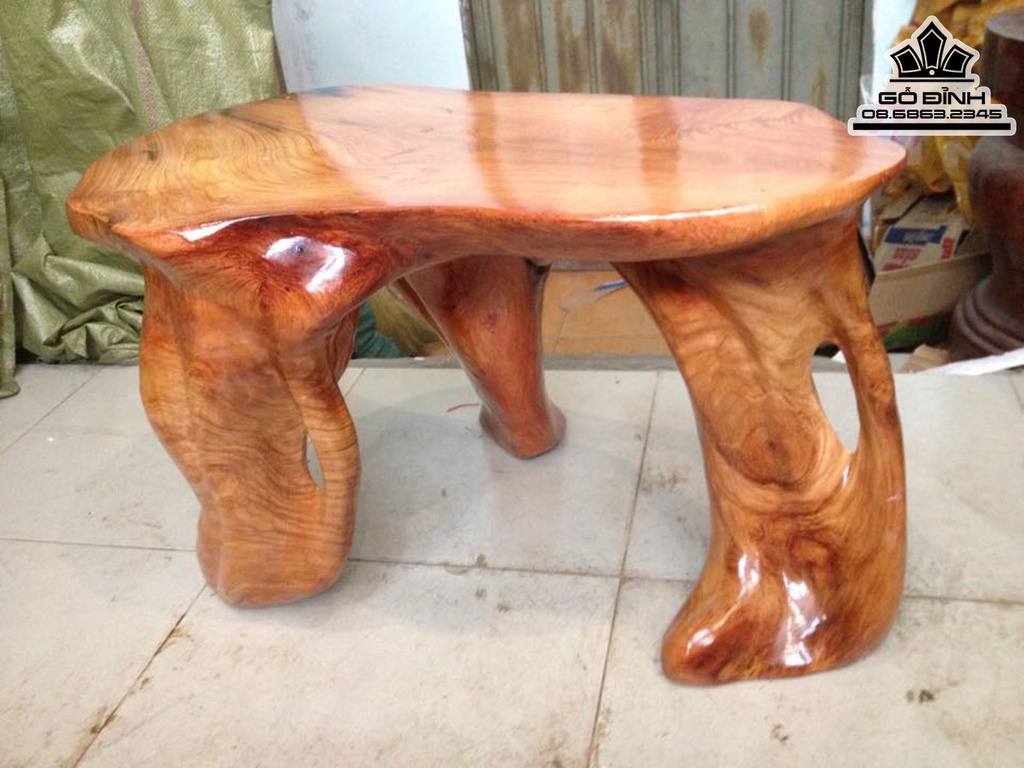 Đôn Gỗ, Đôn Gốc Cây Gỗ Gõ Đỏ Cao 41 Mặt 62-37 (cm) DC125 0