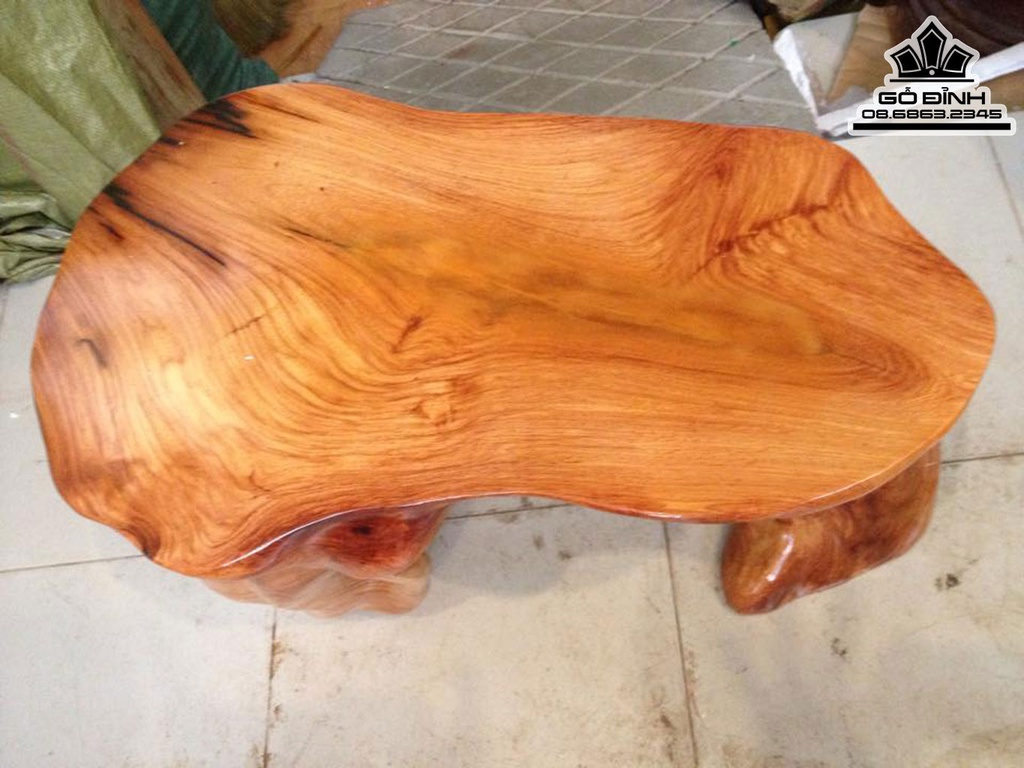 Đôn Gỗ, Đôn Gốc Cây Gỗ Gõ Đỏ Cao 41 Mặt 62-37 (cm) DC1259