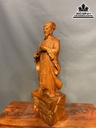 Tượng Khổng Minh Tiên Sinh Gỗ Hương Việt Nguyên Khối Cao 60 Ngang 19.5 Sâu 13.5 (cm) 0