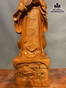Tượng Khổng Minh Tiên Sinh Gỗ Hương Việt Nguyên Khối Cao 60 Ngang 19.5 Sâu 13.5 (cm) 5