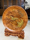 Đĩa Anh Hùng Tương Ngộ Gỗ Hương Nhập Cao 49 Đường Kính 40 Dày 3 (cm) 3
