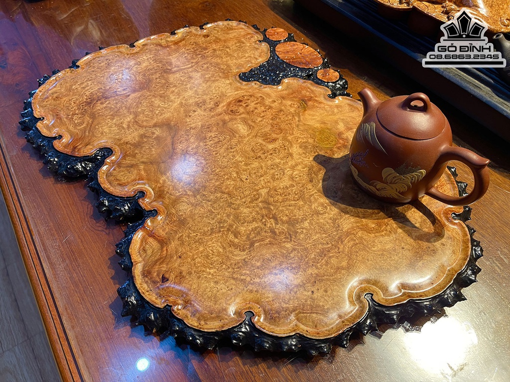 Khay Trà Gỗ Nu Hương Cao 1.4 Ngang 54 Rộng 36 (cm)