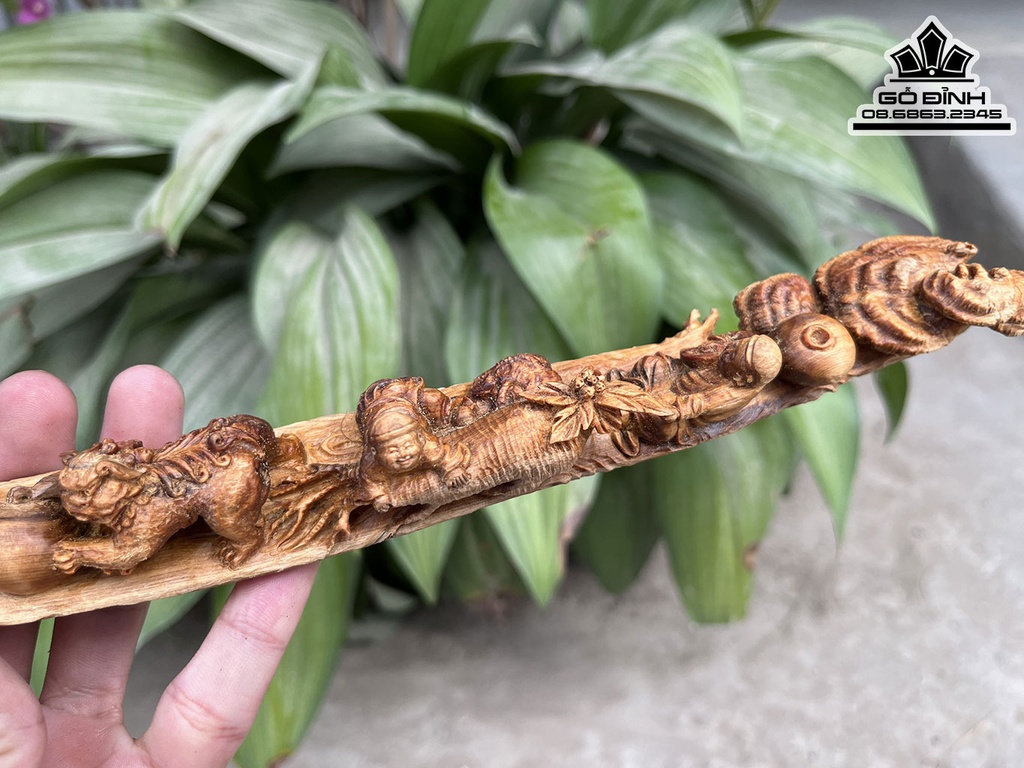 Cầu Di Lặc Như Ý Gỗ Hoàng Đàn Lên Tuyết Cao 5 Ngang 43 Sâu 4 (cm)