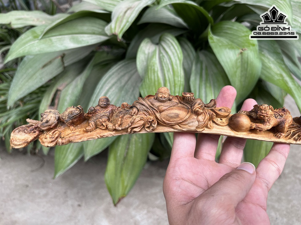 Cầu Di Lặc Như Ý Gỗ Hoàng Đàn Lên Tuyết Cao 5 Ngang 43 Sâu 4 (cm)