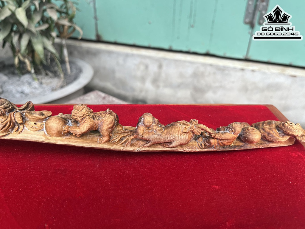 Cầu Di Lặc Như Ý Gỗ Hoàng Đàn Lên Tuyết Cao 5 Ngang 43 Sâu 4 (cm)