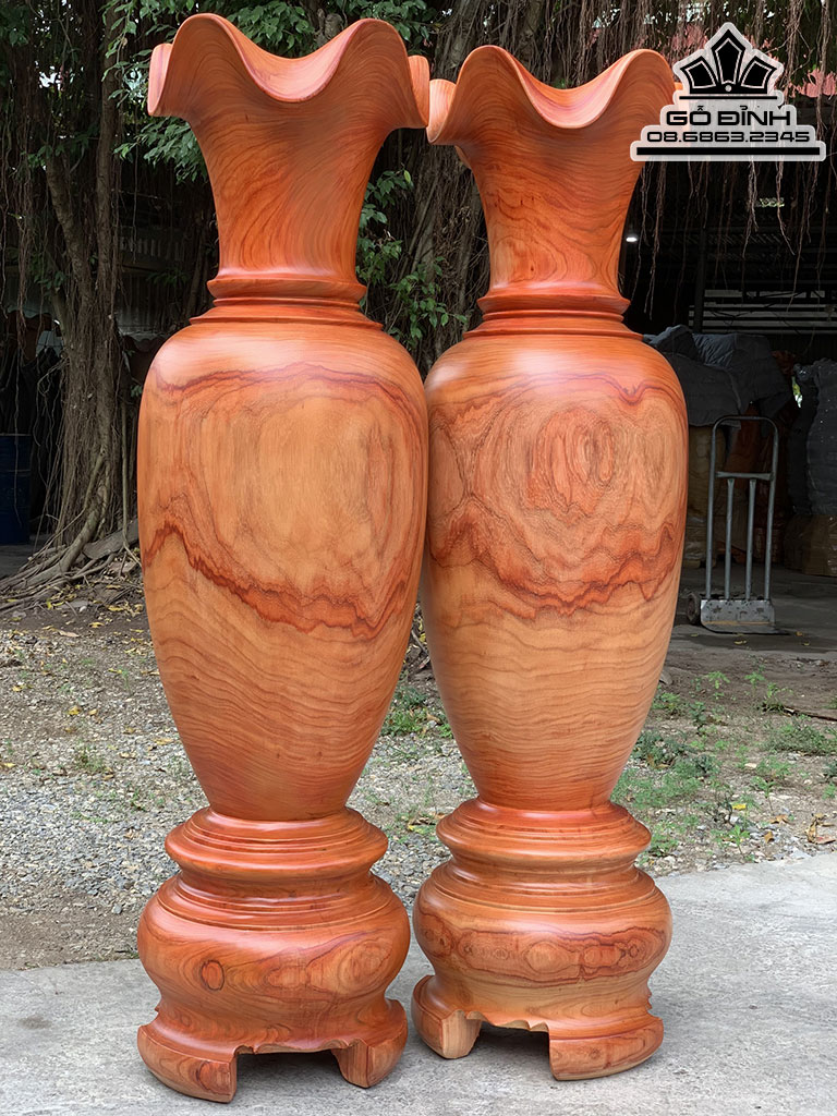 Cặp Lục Bình Gỗ Hương Cao 170 Đường Kính 48 (cm)