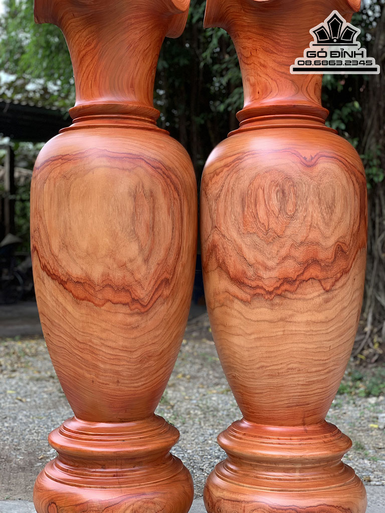 Cặp Lục Bình Gỗ Hương Cao 170 Đường Kính 48 (cm)