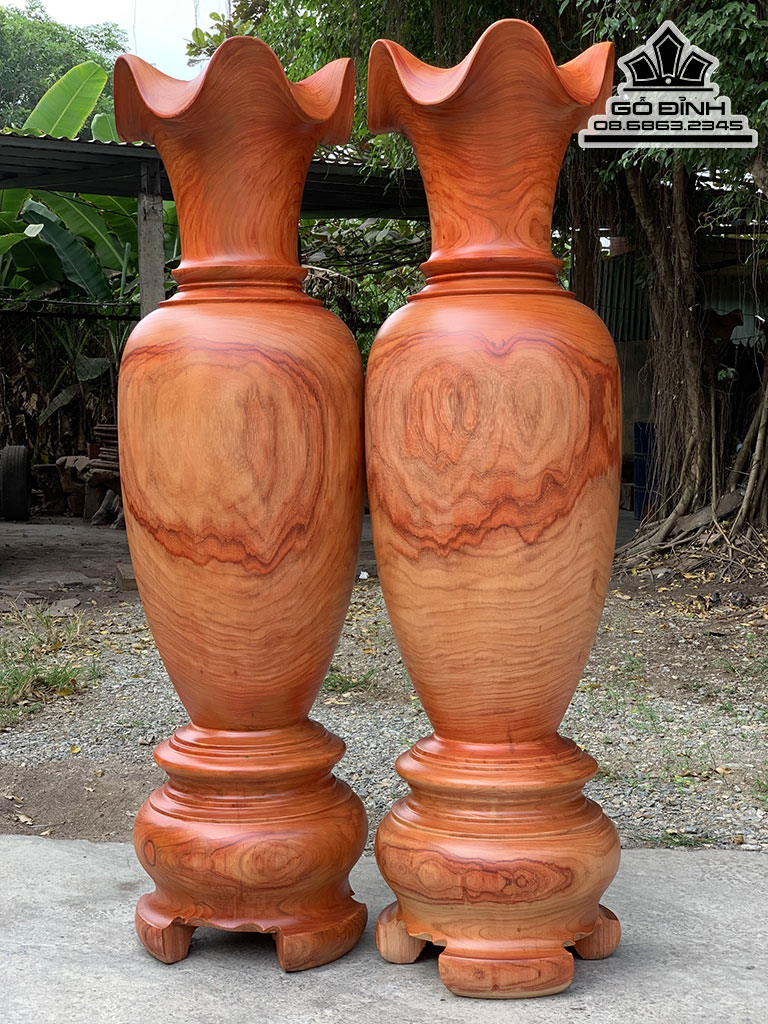Cặp Lục Bình Gỗ Hương Cao 170 Đường Kính 48 (cm)