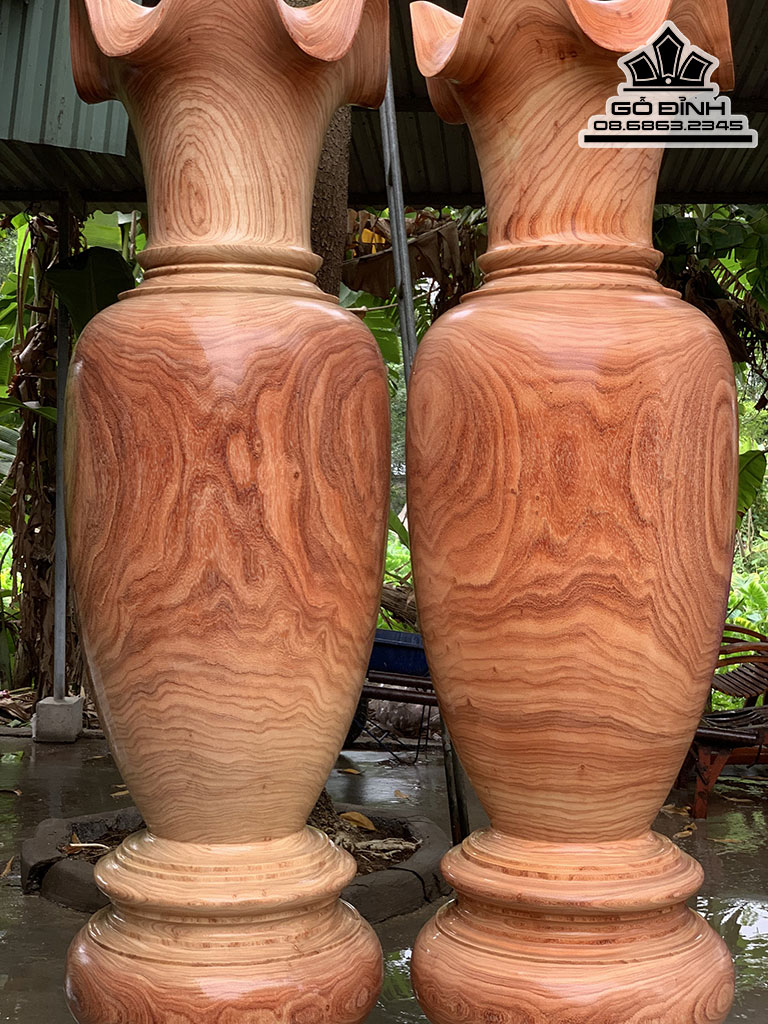Cặp Lục Bình Gỗ Hương Cao 200 Đường Kính 59 (cm)