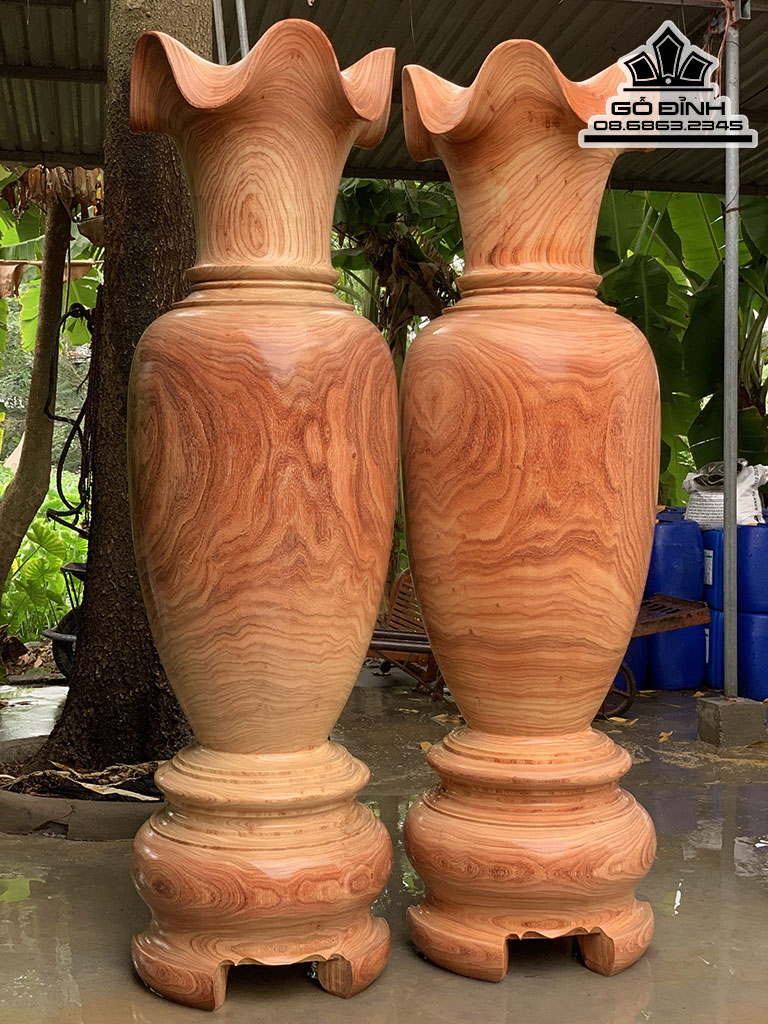 Cặp Lục Bình Gỗ Hương Cao 200 Đường Kính 59 (cm)