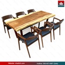 Bàn Ăn 6 Ghế Gỗ Me Tây Dài 185 Rộng 75-80 Cao 75 (cm)