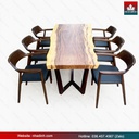 Bàn Ăn 6 Ghế Gỗ Me Tây Dài 185 Rộng 75-80 Cao 75 (cm)