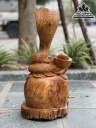Tượng Rắn Chấn Bao Tiền Gỗ Hương Nguyên Khối Cao 38 Ngang 24 Sâu 20 (cm)