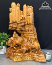 Tượng Tiểu Cảnh Chăn Trâu Gỗ Ngọc Am Cao 81 Ngang 63 Sâu 35 (cm)