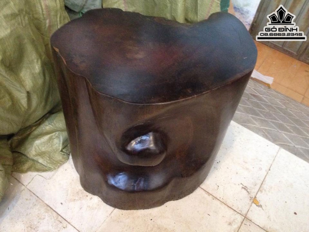 Đôn Gỗ, Đôn Gốc Cây Gỗ Lim Cao 56 Mặt 55-38 (cm) DL906