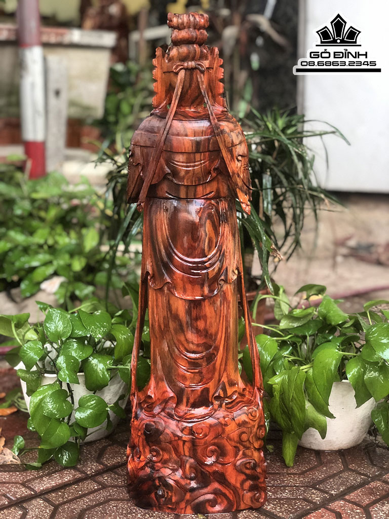 Tượng Phật Bà Quan Âm Gỗ  Trắc Cao 67 Ngang 21 Sâu 17 (cm)