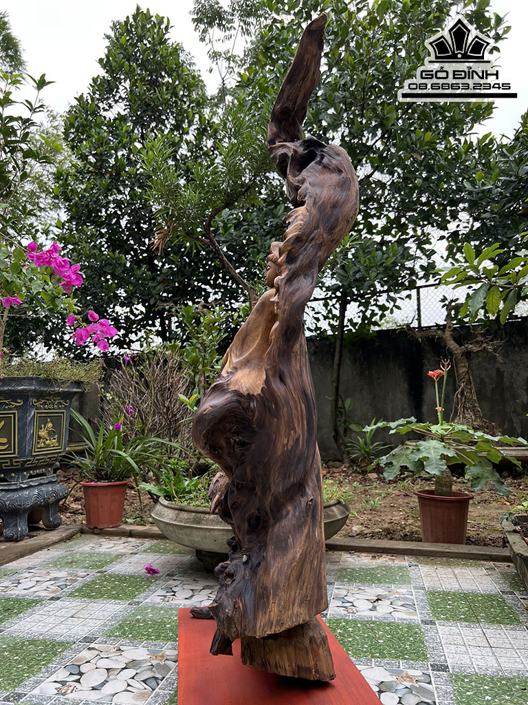 Tượng Phật Bà Gỗ Bách Xanh Cao 122 Ngang 52 Sâu 21 (cm)