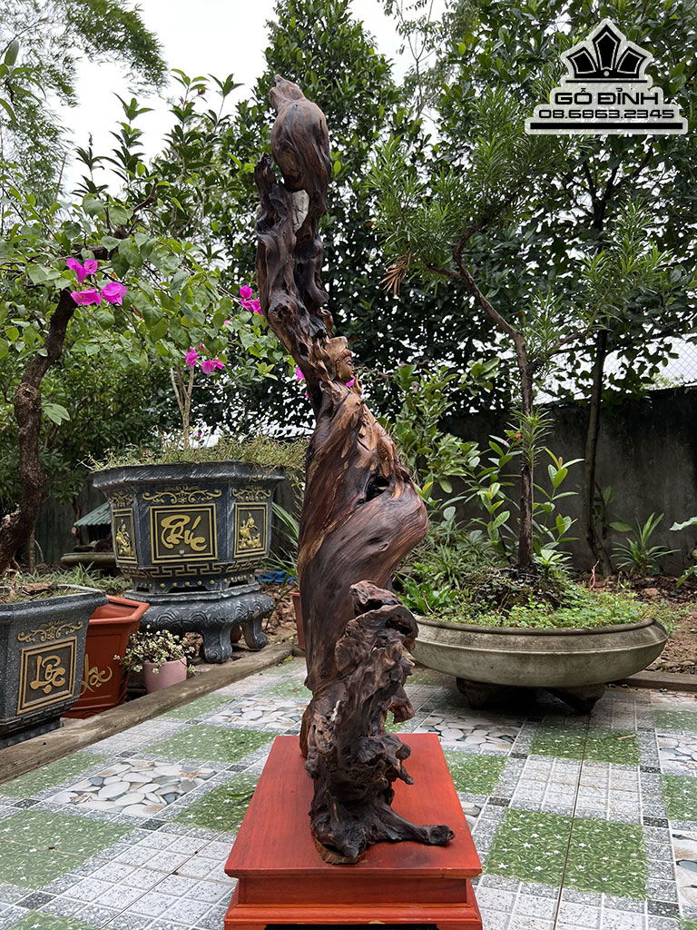 Tượng Phật Bà Gỗ Bách Xanh Cao 122 Ngang 52 Sâu 21 (cm)