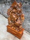 Tượng Phật Di Lặc Ngũ Phúc Gỗ Hương Cao 138 Rộng 76 Sâu 28 ( Cả Kỷ)