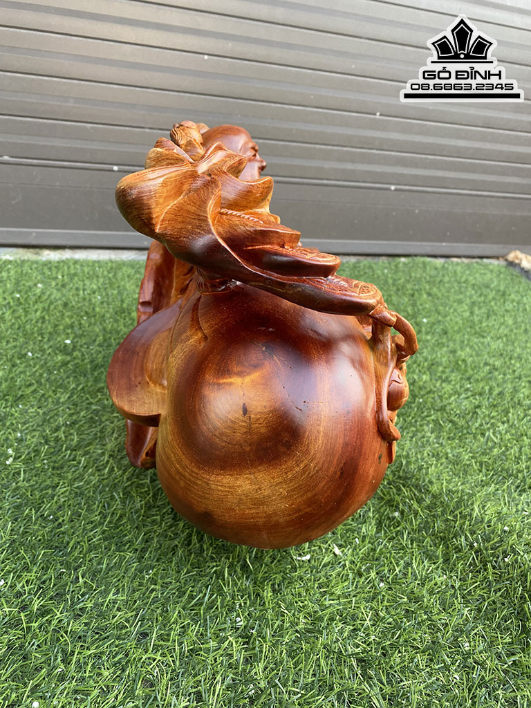 Tượng Phật Di Lặc Tam Phúc Gỗ Hương Cao 31 Ngang 56 Sâu 23 (cm)