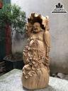 Tượng Phật Di Lặc Đứng Bao Tiền Gỗ Ngọc Am Cao 93 Ngang 37 Sâu 28 (cm)