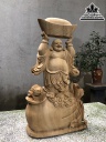 Tượng Phật Di Lặc Nâng Thỏi Vàng Gỗ Ngọc Am Cao 62 Ngang 35 Sâu 17 (cm)