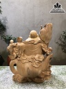Tượng phật Di Lặc Ngồi Bao Tiền Gỗ Ngọc Am Cao 51 Ngang 43 Sâu 25 (cm)
