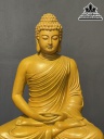 Tượng Phật Thích Ca Gỗ Gõ Vàng Cao 51 Ngang 36 Sâu 28 (cm)