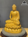 Tượng Phật Thích Ca Gỗ Gõ Vàng Cao 51 Ngang 36 Sâu 28 (cm)