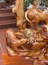 Tượng Tiểu Đồng Chăn Trâu Gỗ Hương Việt Nguyên Khối Cao 110 Ngang 106 Sâu 50 Cả Kỷ 155 (cm)