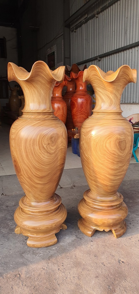 Cặp Lục Bình Gỗ Cẩm Cao 157 Đường Kính 52.5 (cm)
