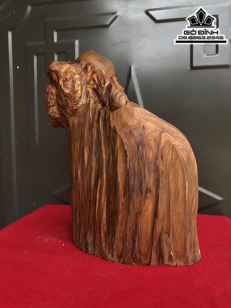 Tượng Ông Thọ Gỗ Bách Xanh Cao 31 Ngang 28 Sâu 17 (cm)