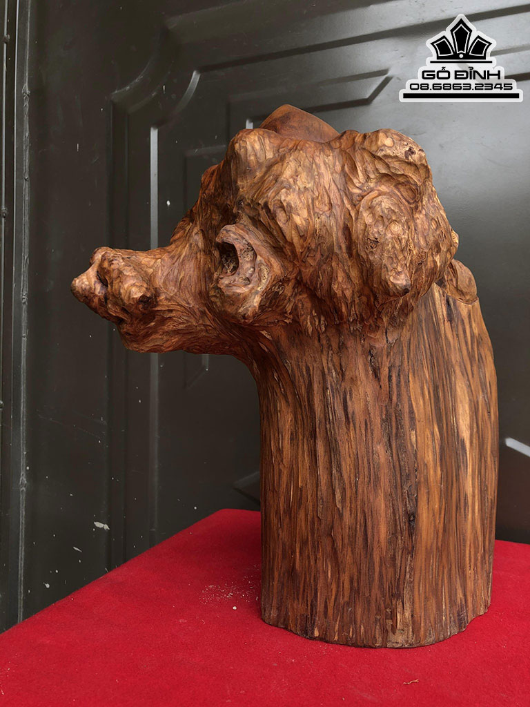 Tượng Ông Thọ Gỗ Bách Xanh Cao 31 Ngang 28 Sâu 17 (cm)