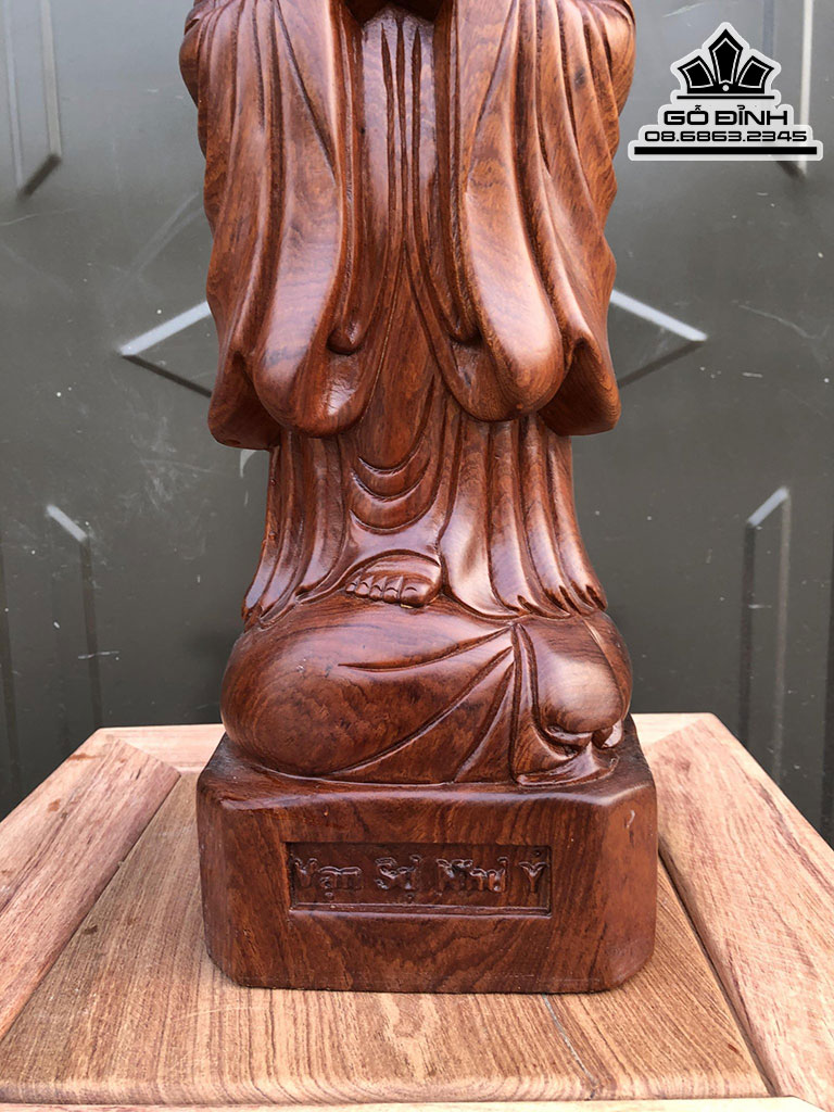 Tượng Phật Di Lặc Chúc Phúc Gỗ Hương Cao 40 Ngang 15 Sâu 13 (cm)