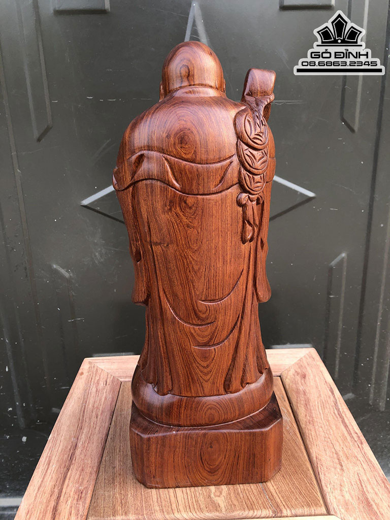 Tượng Phật Di Lặc Chúc Phúc Gỗ Hương Cao 40 Ngang 15 Sâu 13 (cm)