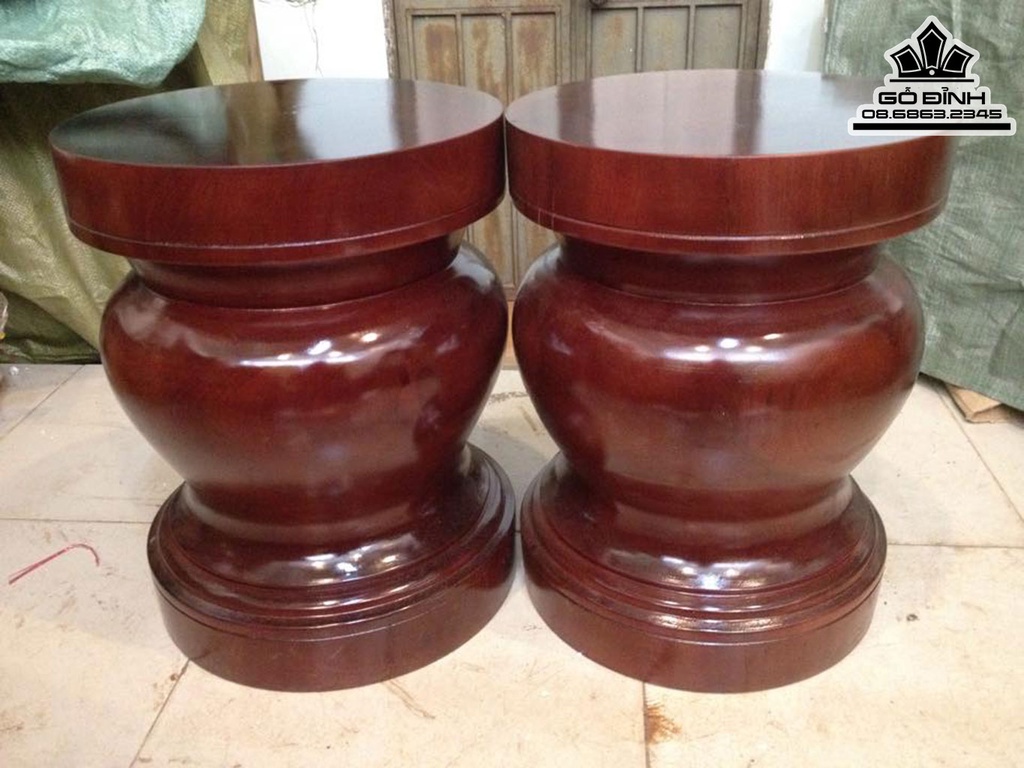 Cặp Đôn Gỗ Lim Cao 45 Mặt 35-34 (cm) DL162