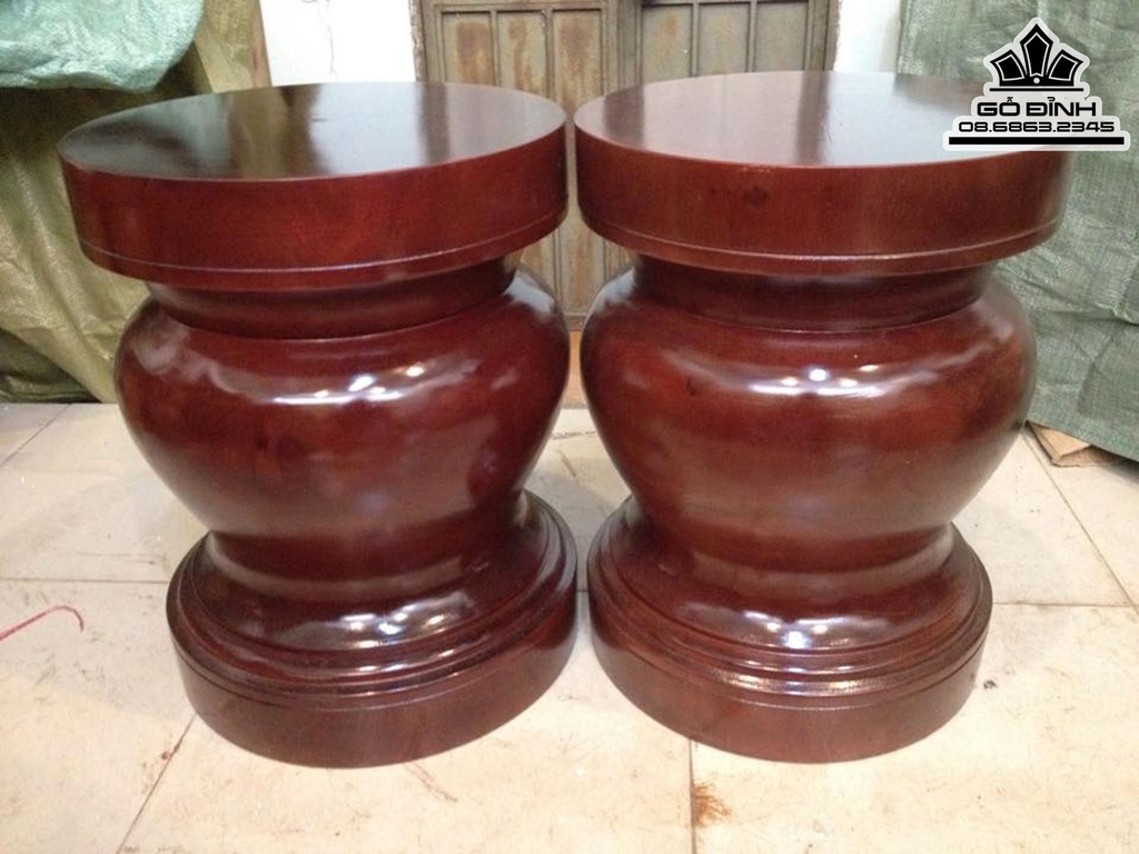 Cặp Đôn Gỗ Lim Cao 45 Mặt 35-34 (cm) DL162