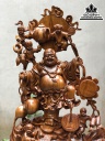 Tượng Phật Di Lặc Ngũ Phúc Gỗ Bách Xanh Cao 93 Ngang 35 Sâu 25