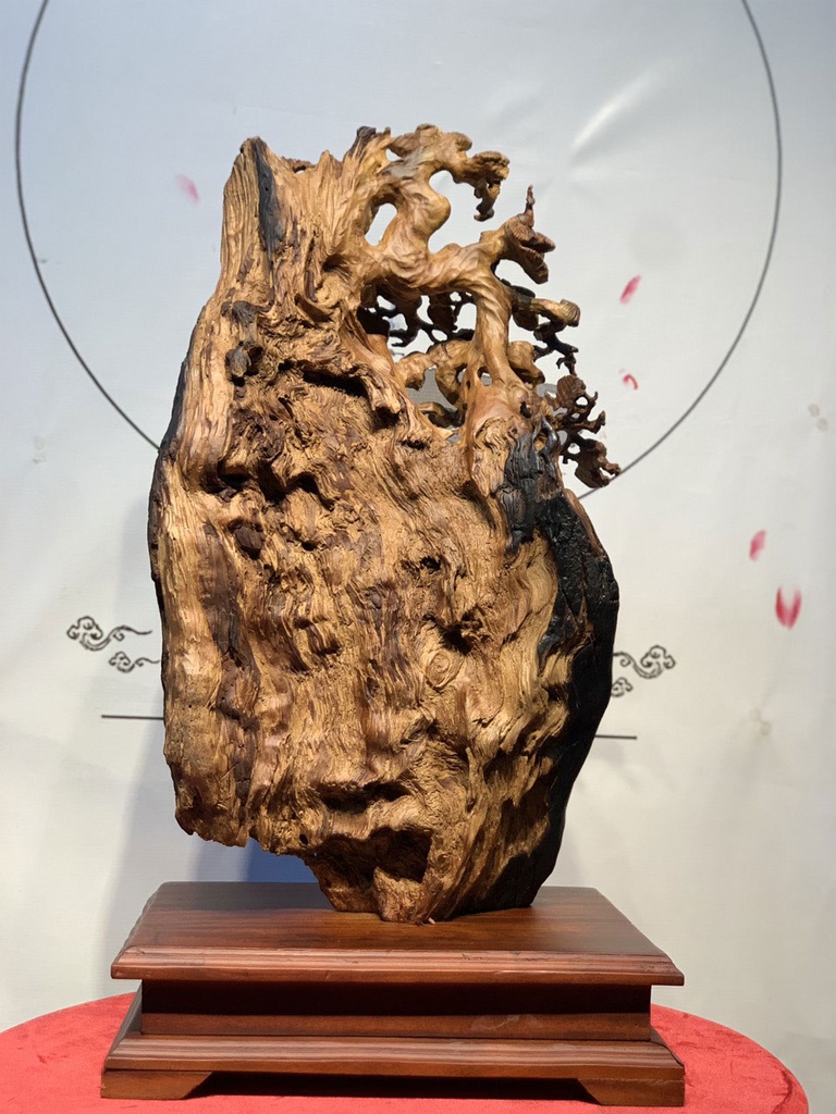 Tượng Đạt Ma Múa Võ Gỗ Ngọc Am Hà Giang Nguyên Khối Cao 59 Ngang 34 Sâu 20 (cm)