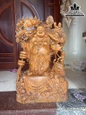 Tượng Phật Di Lặc Ngũ Phúc Gỗ Ngọc Am Nguyên Khối Cao 98 Ngang 55 Sâu 22 (cm)