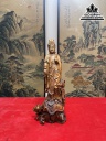Tượng Phật Bà Quan Âm Gỗ Sưa Nguyên Khối Cao 41 Ngang 19 Sâu 14 (cm)
