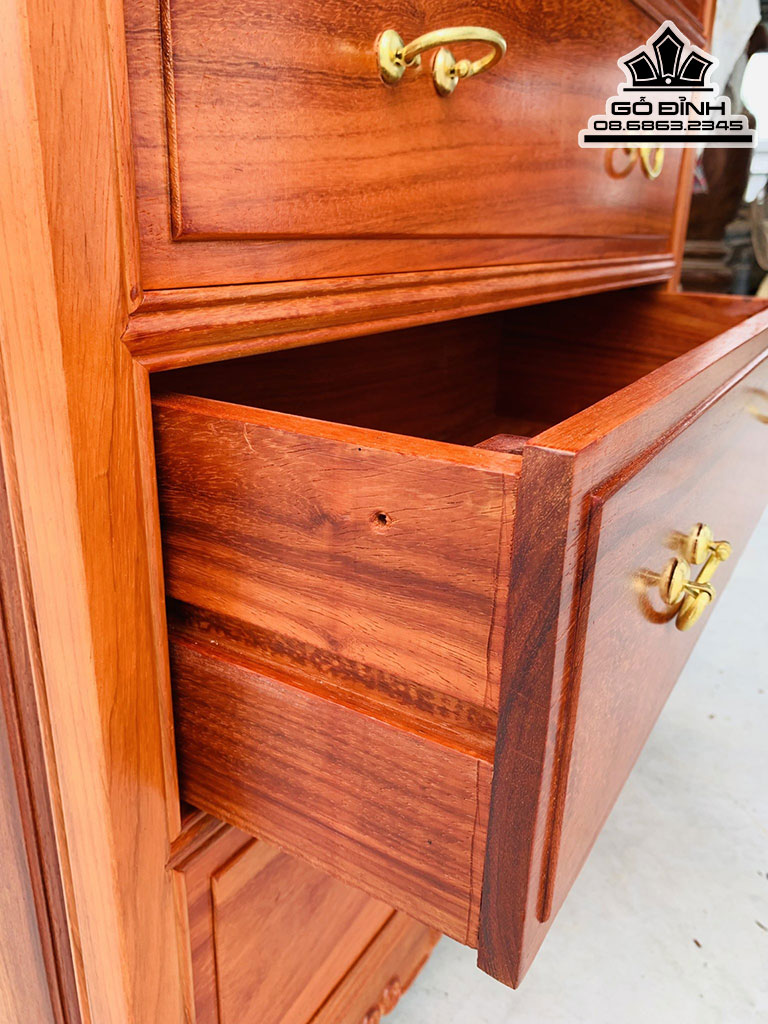 Tủ Đựng Đồ Gỗ Hương Cao 107 Ngang 81 Sâu 40 (cm)