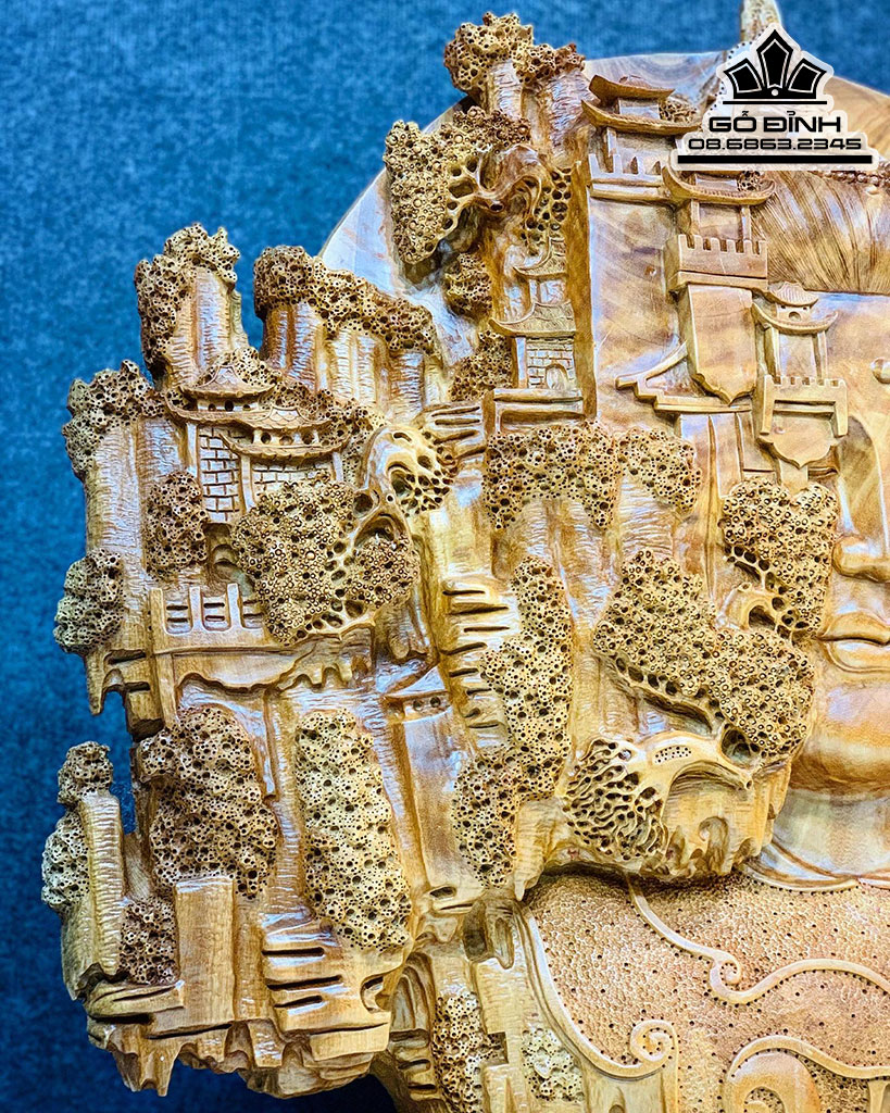 Diện Phật Gỗ Xá Xị Cao 99 Ngang 90 Sâu 16 (cm)