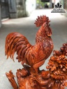 Tượng Gà Phong Thủy Gỗ Hương Cao 74 Ngang 60 Sâu 26(cm)