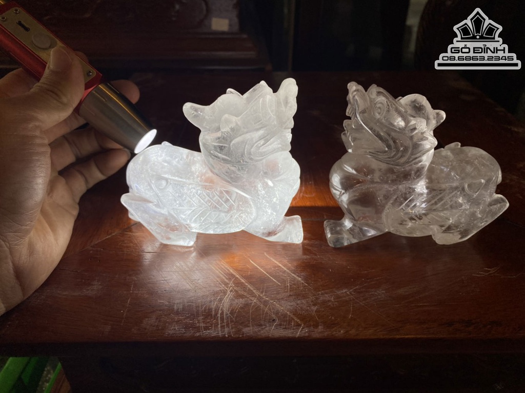 Cặp Tỳ Hưu Thạch Anh Trắng 10 (cm)